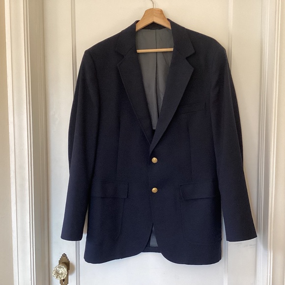 Vintage Boston Store Navy Blazer Men’s 41R Brass Buttons Pockets Lightweight - Picture 1 of 14